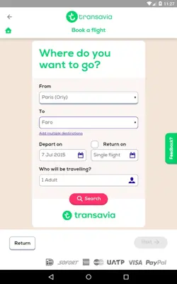 Transavia android App screenshot 1