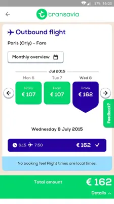 Transavia android App screenshot 3